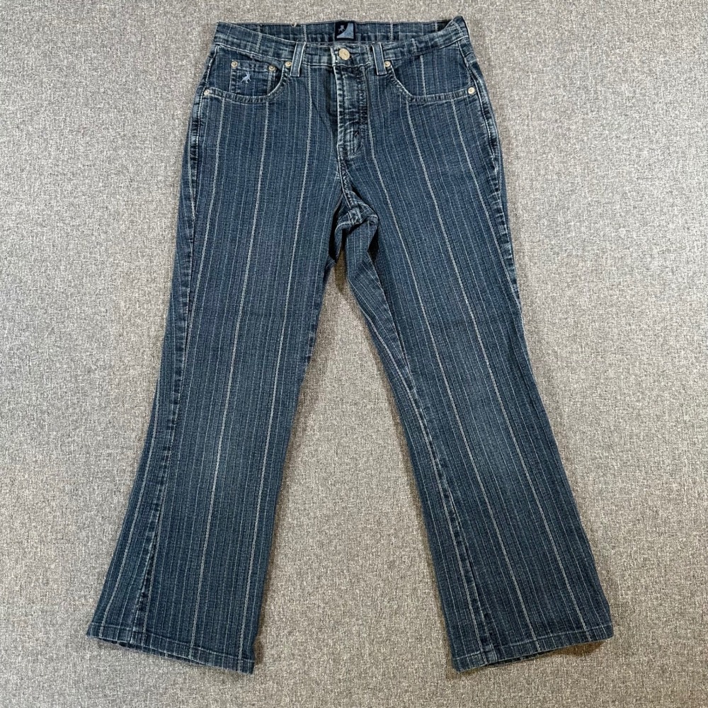 Lois Juliane Vintage Pinstripe Jeans Womens 28 Blue Denim Y2K Made in Canada